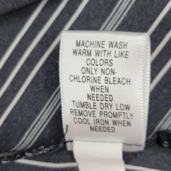 Apt 9 collar button front stretch sleeveless top black white striped small - Picture 8 of 9